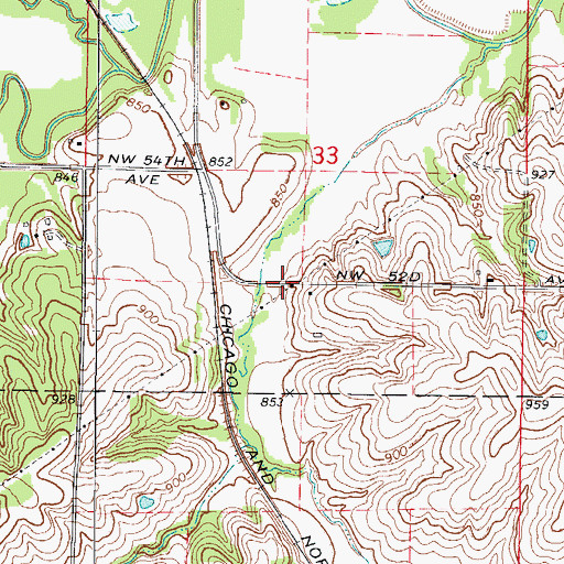 Topographic Map of Loretto Post Office (historical), IA