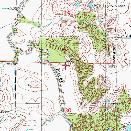 Topographic Map of Latimer Post Office (historical), IA