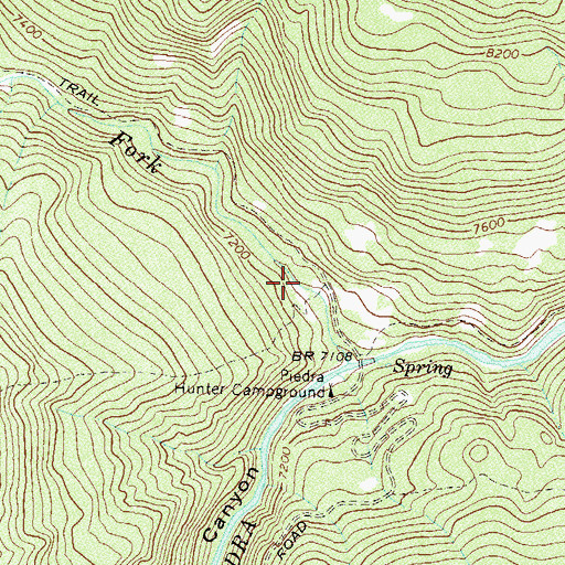 Topographic Map of First Fork Hunter campground, CO