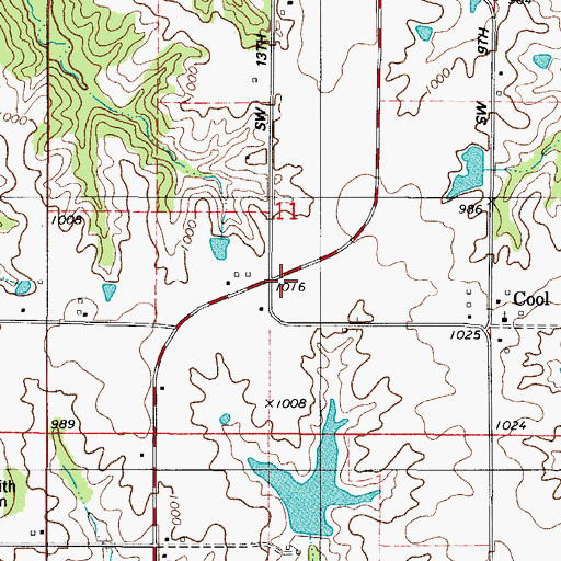 Topographic Map of Handsome View Post Office (historical), IA