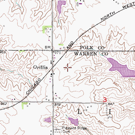Topographic Map of Economy (historical), IA