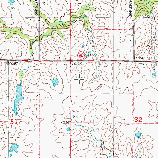 Topographic Map of Dorrville Post Office (historical), IA