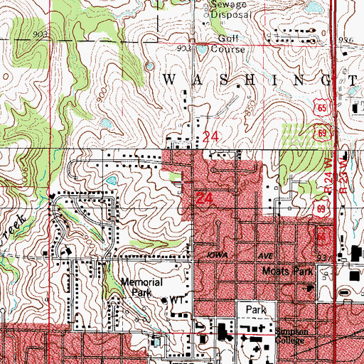 Topographic Map of Village Retirement Community Building, IA