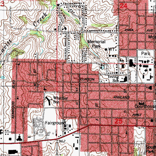 Topographic Map of Nash-Grover Residential Care Center, IA