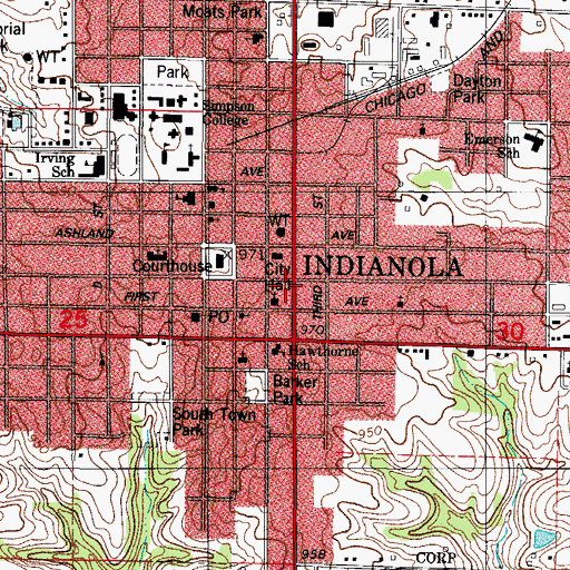 Topographic Map of Murphys Guest Home, IA