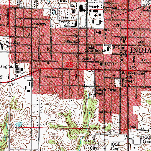Topographic Map of Church of Christ, IA