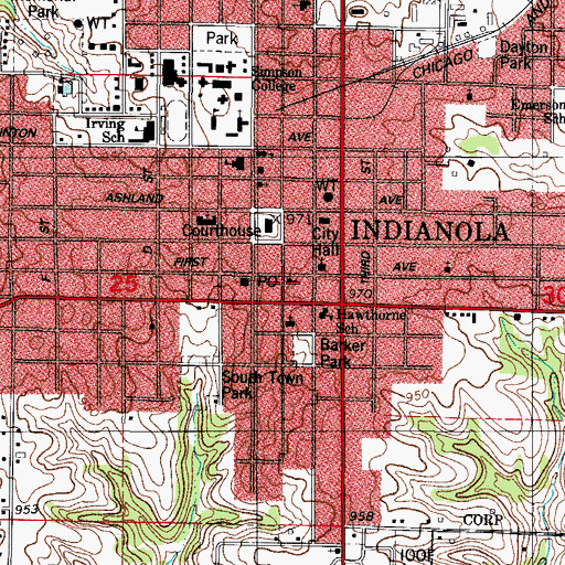 Topographic Map of Trinity United Presbyterian Church, IA