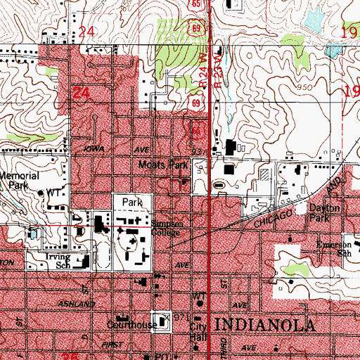 Topographic Map of Mount Calvary Lutheran Church, IA