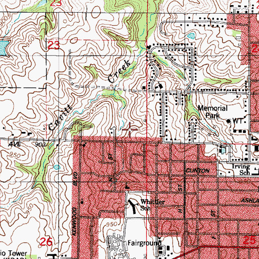 Topographic Map of Westside Church of Christ, IA