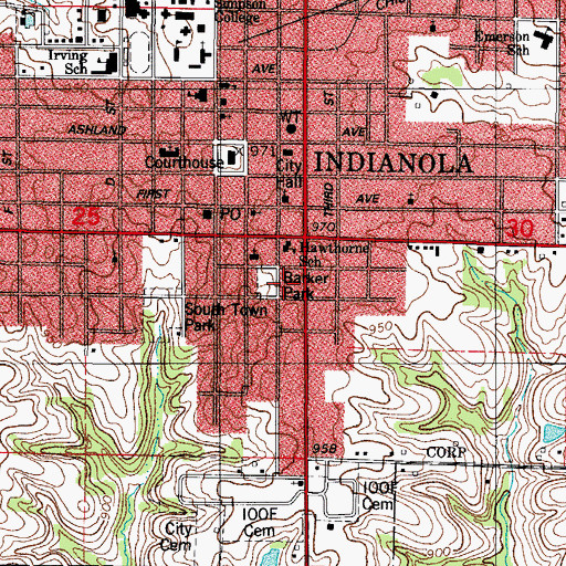 Topographic Map of Crossroad United Church of Christ, IA
