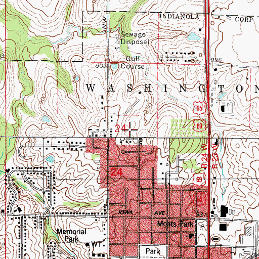 Topographic Map of Indianola Friends Church, IA