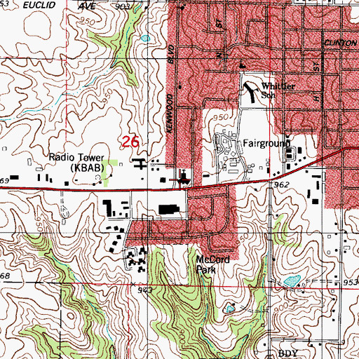 Topographic Map of First Assembly of God Church, IA