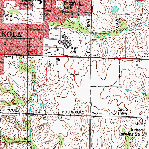Topographic Map of Indianola Middle School, IA