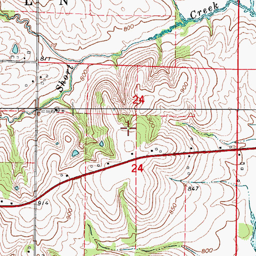 Topographic Map of Shady Oaks Golf Course, IA