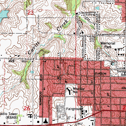 Topographic Map of Willow Creek Totlot, IA