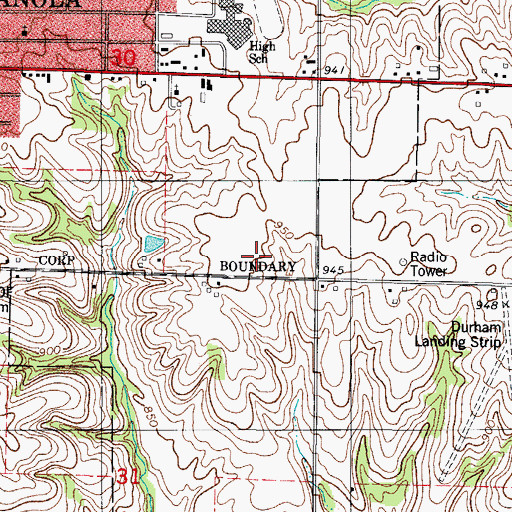 Topographic Map of Indianola Tennis Court Complex, IA
