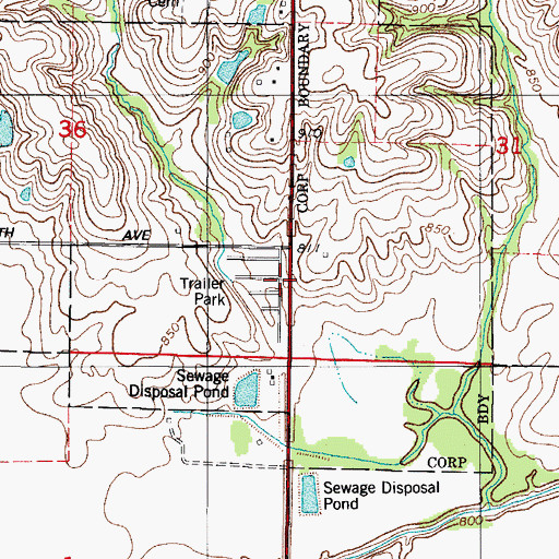 Topographic Map of North American Trailer Park, IA