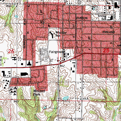 Topographic Map of Warren County Historical Museum, IA