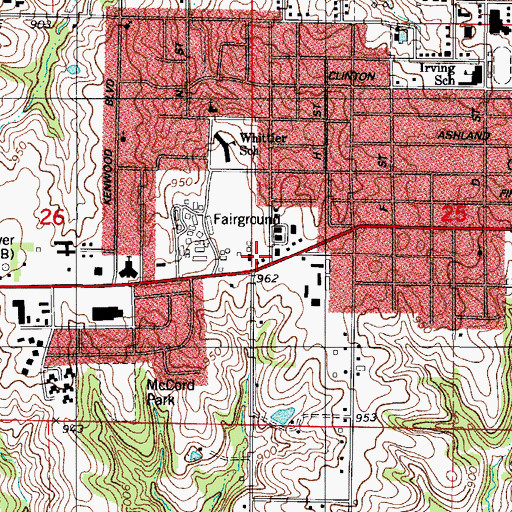 Topographic Map of Mount Hope School (historical), IA