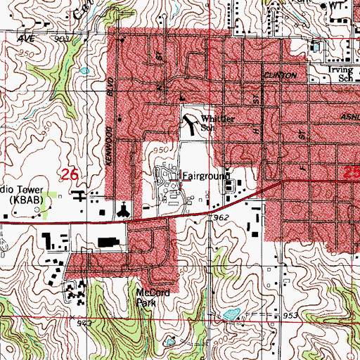 Topographic Map of Warren County Fairgrounds, IA