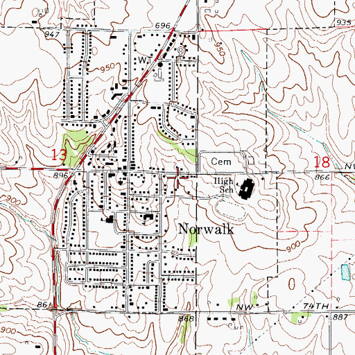 Topographic Map of Haskin Chiropractic Clinic, IA
