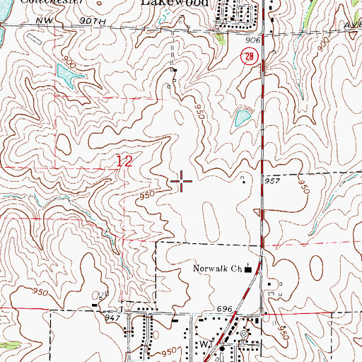 Topographic Map of Norwalk Family Physicians Center, IA