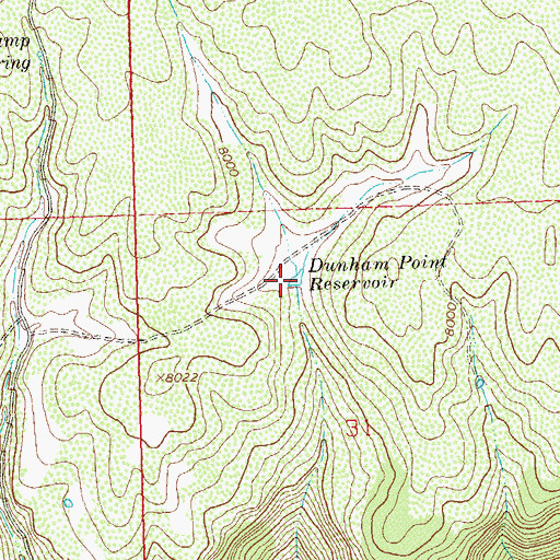 Topographic Map of Dunham Point Reservoir, CO
