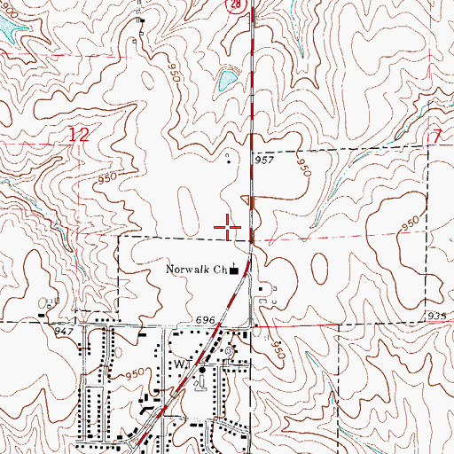 Topographic Map of Norwalk City Police Department, IA