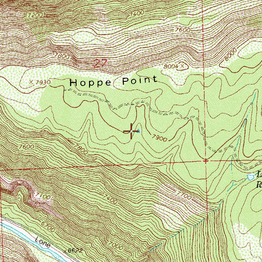 Topographic Map of Hoppe Point Number Three Reservoir, CO