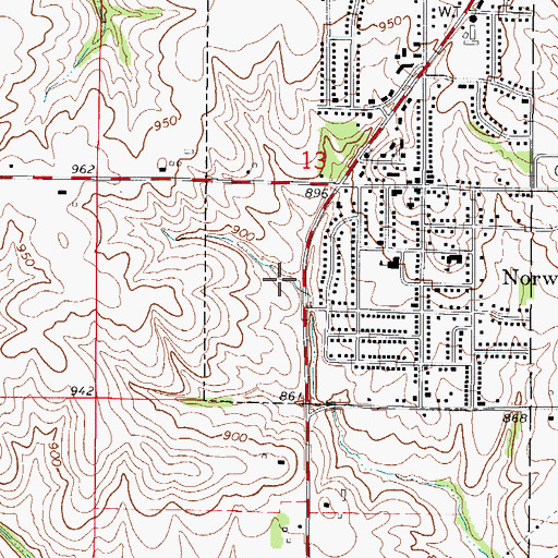 Topographic Map of Christ Our Savior Lutheran Church, IA