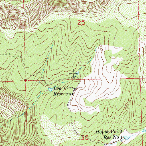 Topographic Map of Log Camp Number Two Reservoir, CO