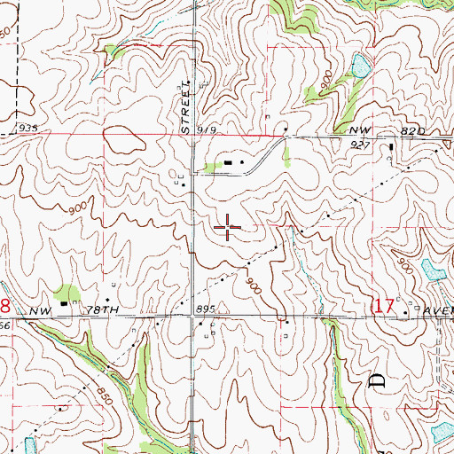 Topographic Map of Countryside Golf Course, IA