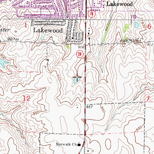 Topographic Map of The Legacy Golf Course, IA
