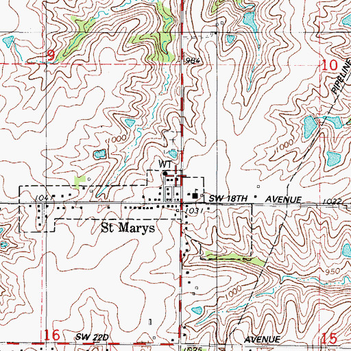Topographic Map of Immaculate Conception Church, IA