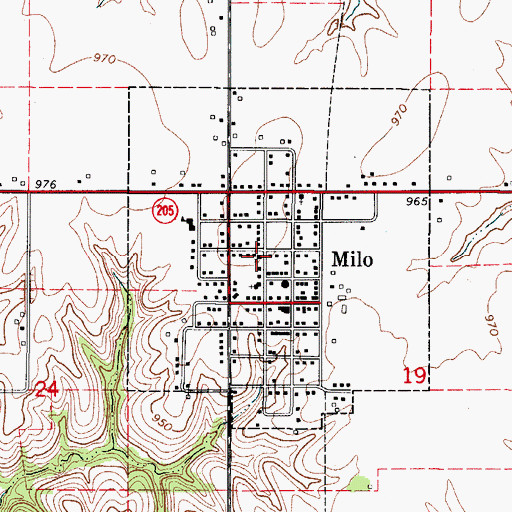 Topographic Map of Milo United Methodist Church, IA