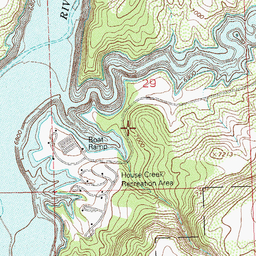 Topographic Map of House Creek Recreation Area, CO