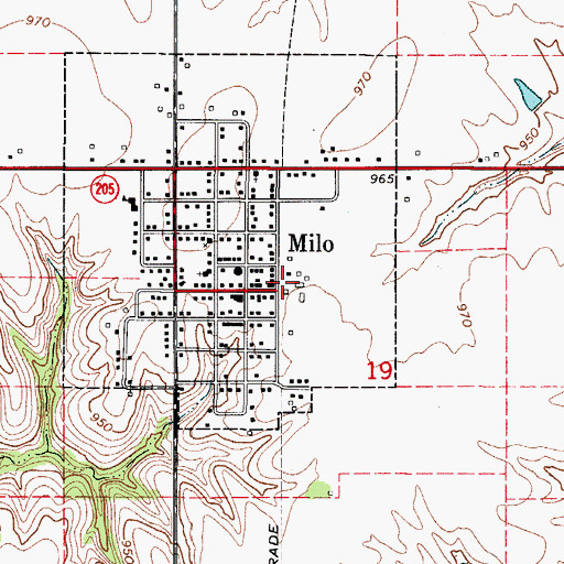 Topographic Map of Milo (historical), IA