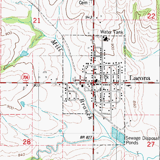 Topographic Map of Lacona (historical), IA