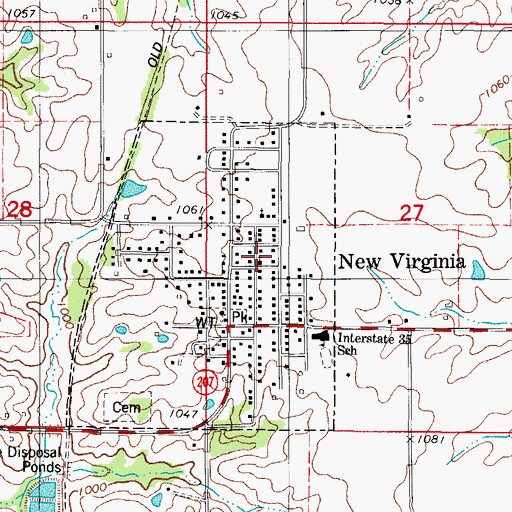 Topographic Map of New Virginia Christian Church, IA