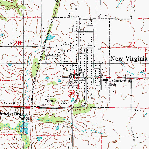 Topographic Map of New Virginia United Methodist Church, IA