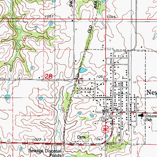 Topographic Map of New Virginia (historical), IA