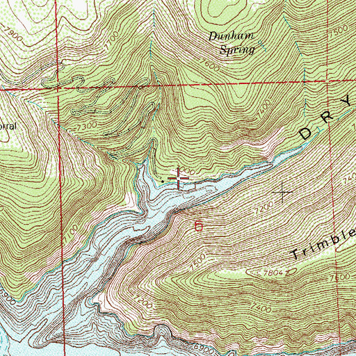 Topographic Map of Dry Canyon Fishing, CO