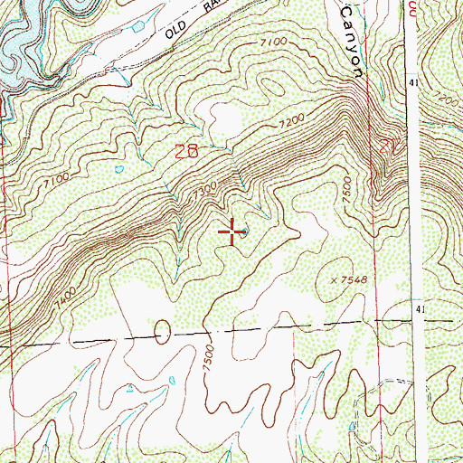 Topographic Map of Beaver Point Number Two Reservoir, CO