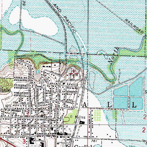 Topographic Map of Carlisle City Park, IA
