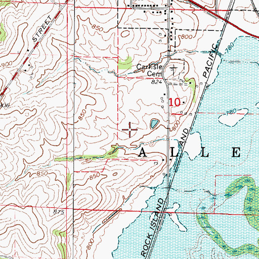 Topographic Map of Volunteer Park, IA