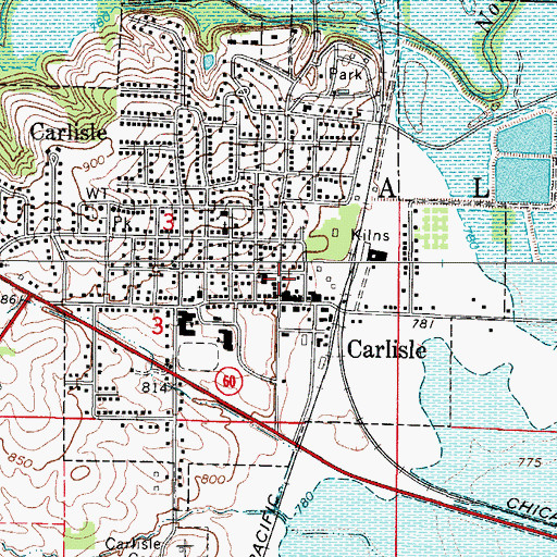 Topographic Map of Carlisle Police Department, IA