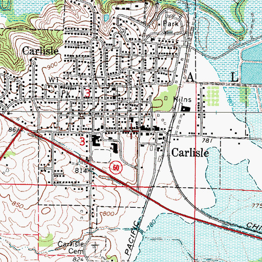 Topographic Map of Carlisle Family Practice Clinic, IA