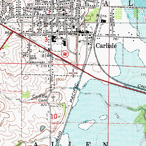 Topographic Map of Western Acres Mobile Home Park, IA