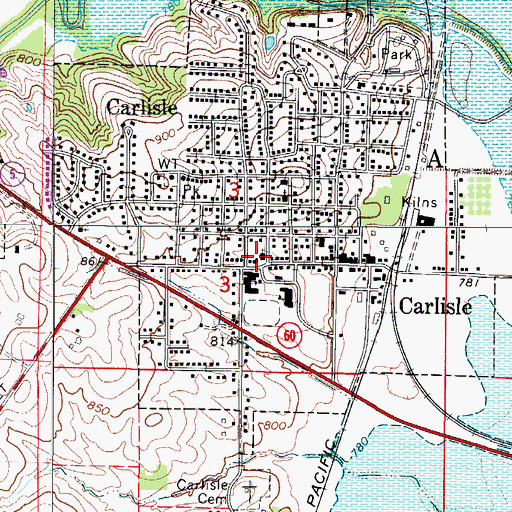 Topographic Map of Carlisle United Methodist Church, IA
