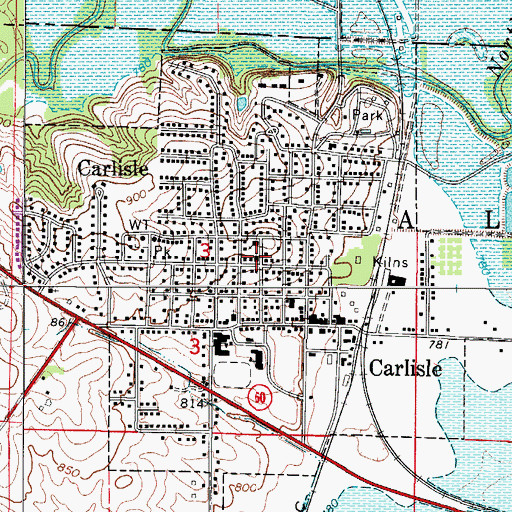 Topographic Map of Carlisle Christian Church, IA